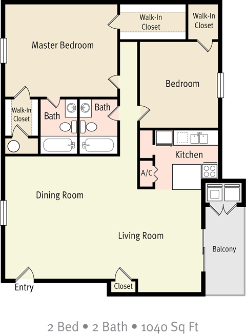 Shoreview2Bd 2Bth 1040F